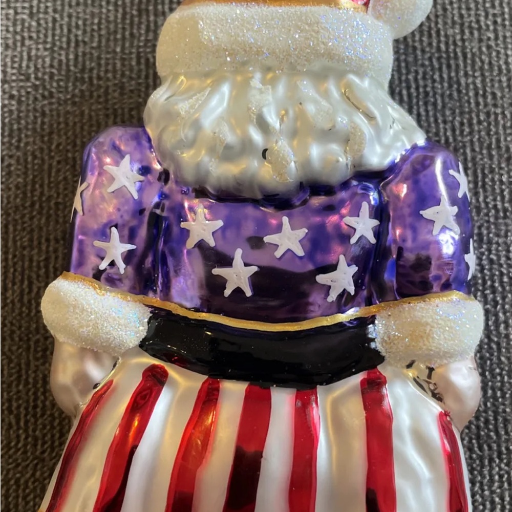 Christopher Radko Christmas Ornament Xmas UNCLE SAM SANTA American Flag - Picture 3 of 6